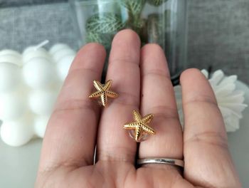 Clous dorés étoile de mer en acier inoxydable