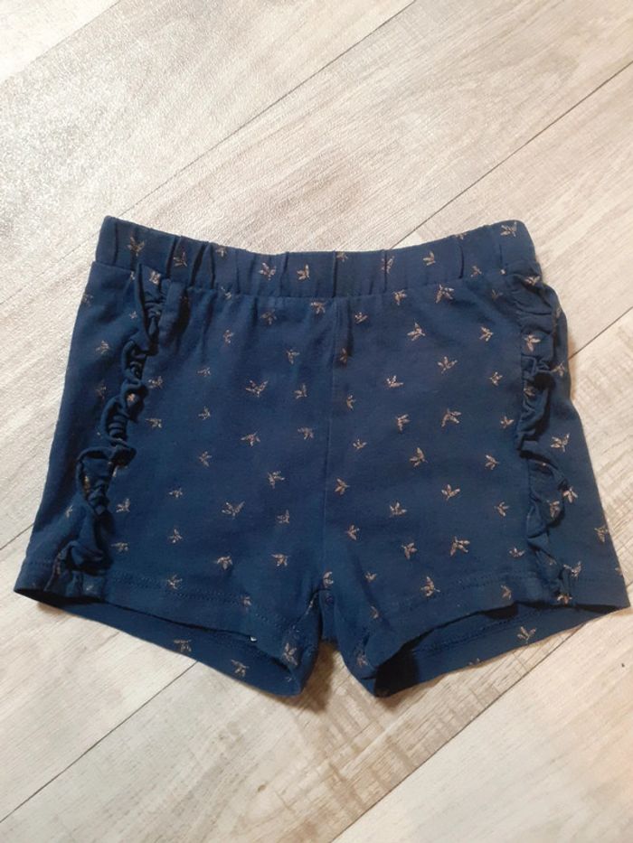 Short fille 18 mois bleu marine