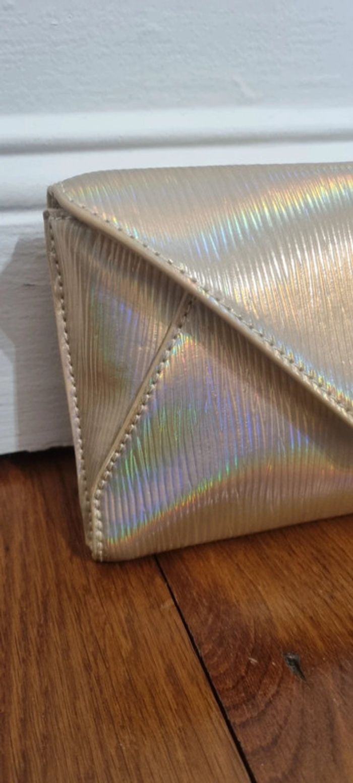 Sac pochette bandoulière doré irisé arc en ciel neuf - photo numéro 5