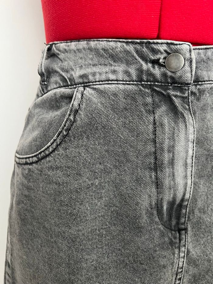Jupe en jean droite gris Camaïeu - photo numéro 4