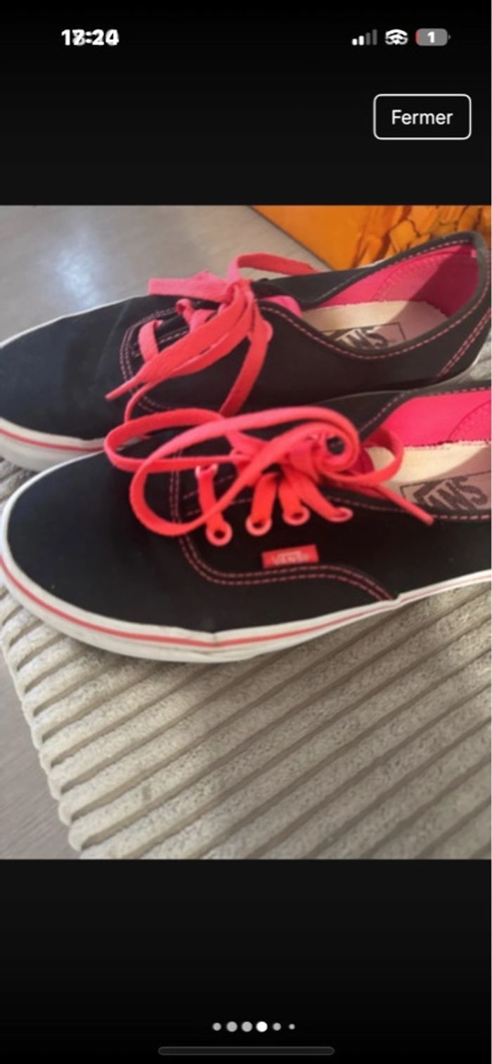 Vans pop rose fluo noir taille 39 - photo numéro 4