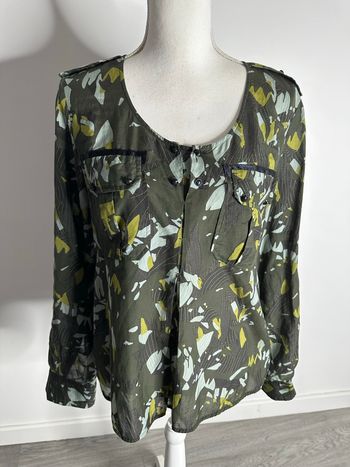 Blouse bariolée kaki One Step T40 L