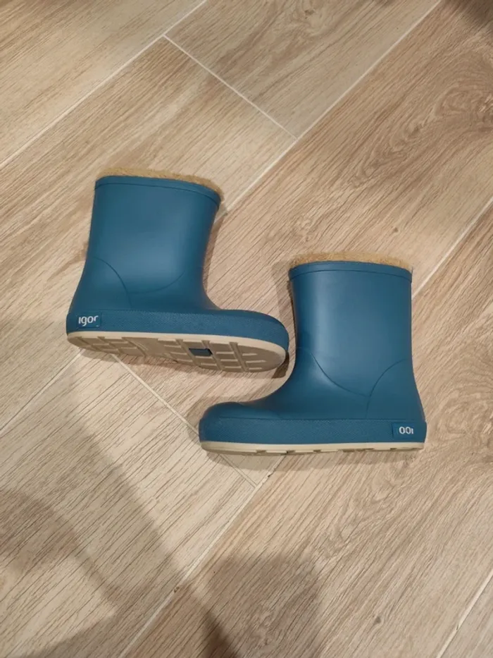 Bottes fourrées Igor 28 bleu pétrole barefoot - photo numéro 5