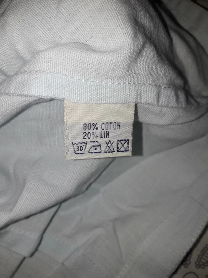 Felino chemisier bleu ciel en lin taille 2 = 42/44 - photo numéro 6