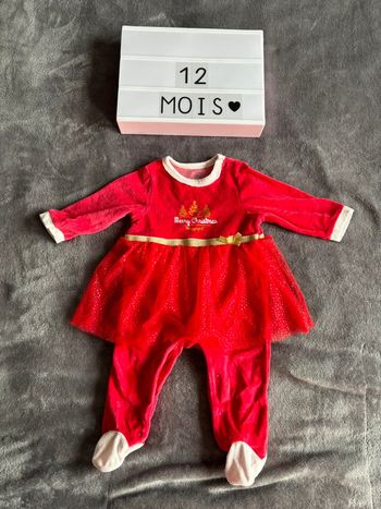 Pyjama, tenue de Noël, Mots d’enfants, 1 mois