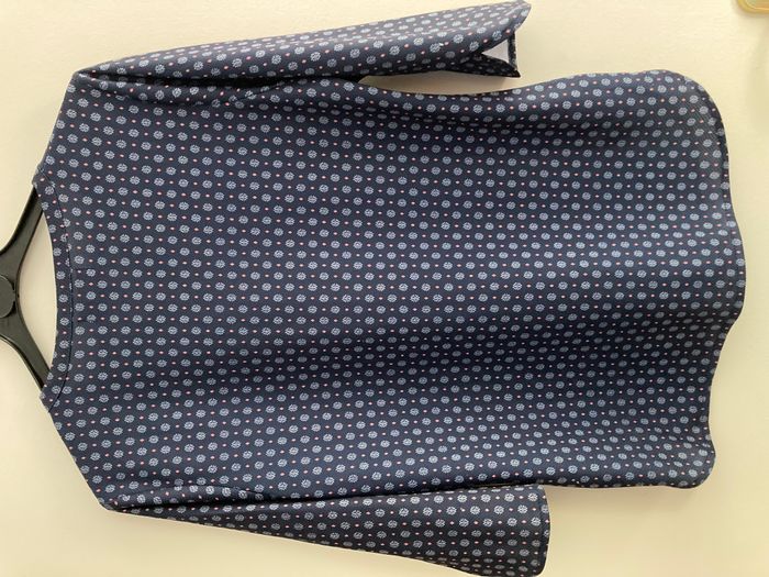 Blouse bleue manches 3/4 - photo numéro 3