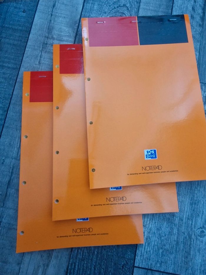 Lot de 3 notepad oxford