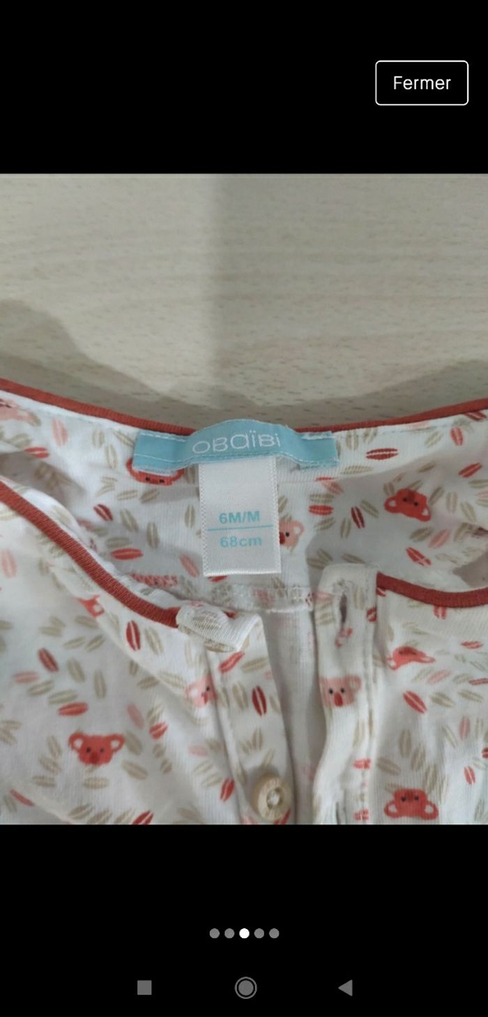 Magnifique combinaison bébé fille manches courtes 6 mois koala 🐨 - photo numéro 3