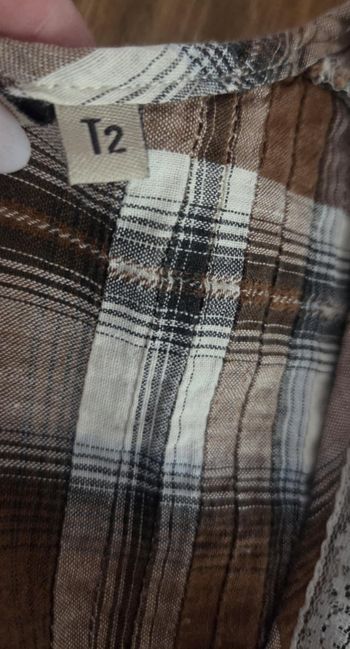 Robe Ange T2 Carreaux Marron & Dentelle – Esprit Bohème Chic