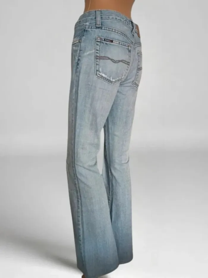Jean vintage y2k SALSA ,coupe flare ,taille basse ,100 % coton - photo numéro 7