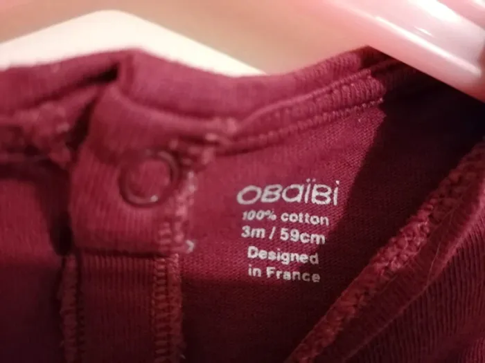 Lot tee-shirt 3 mois obaïbi et in extenso - photo numéro 4