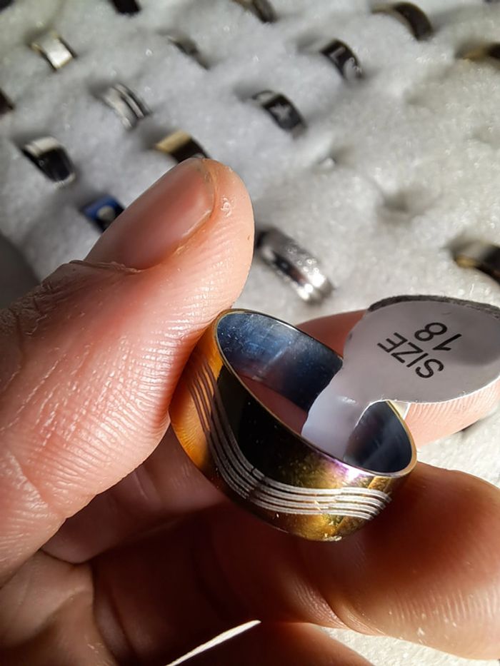 Bague acier inoxydable motifs