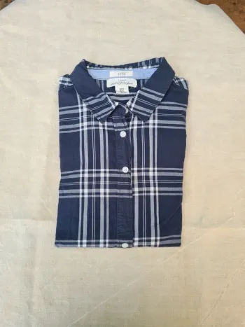 Chemise H&M bleu marine/blanc