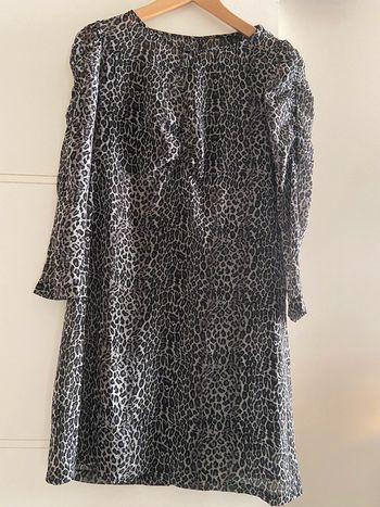 Robe mango manches longues léopard