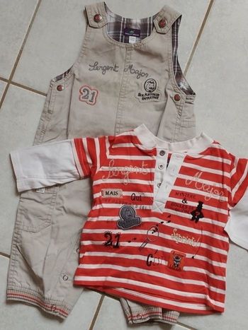 Ensemble salopette t-shirt garçon Sergent Major 9 mois