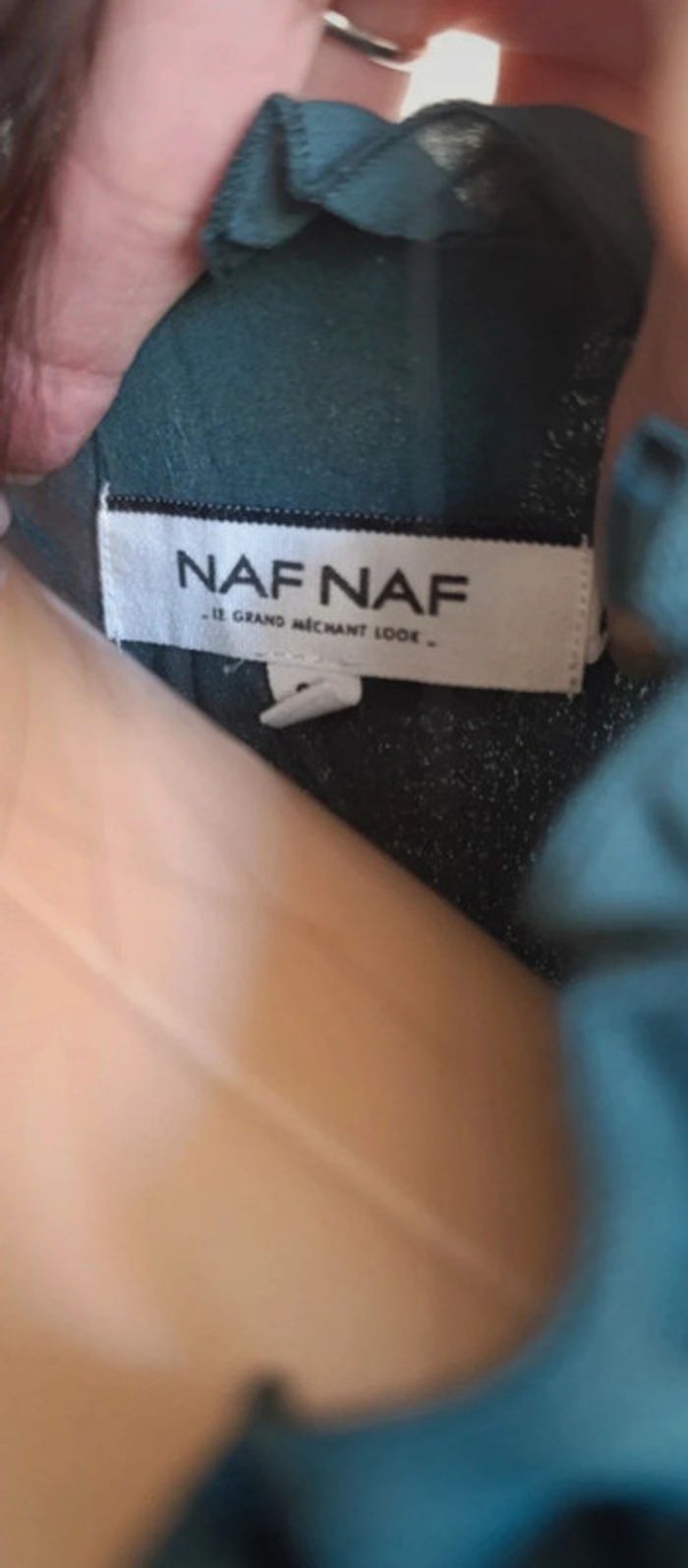 Magnifique robe courte manches longues verte taille 34 - Naf Naf - photo numéro 2