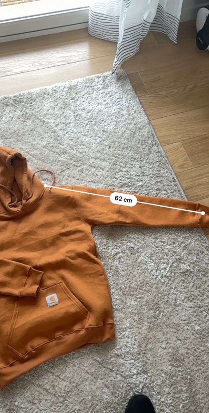 Hoodie Carhartt rework M – orange vintage – style workwear - photo numéro 4