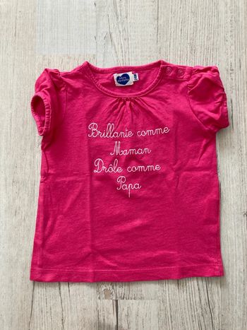 Teeshirt MC rose 24 mois
