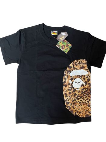 tshirt Bape A bathing Ape noir motif léopard taille S