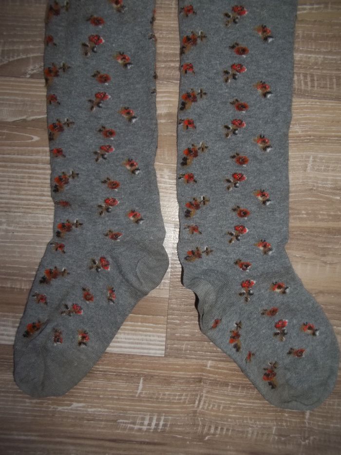 Collant gris à fleurs Tex "8/9" - photo numéro 2