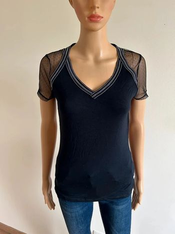 Haut marine neuf à manches courtes avec strass Morgan taille S (valeur 30€)