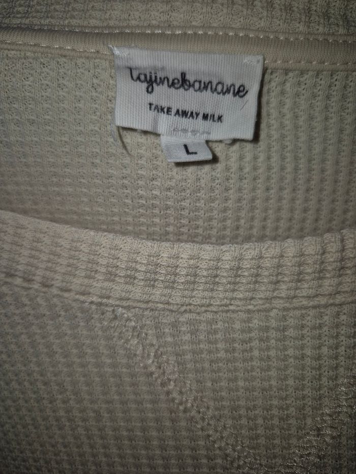 Pyjama allaitement Tajine Banane "Ah l’été" taille L – ensemble été coton gaufré - photo numéro 7