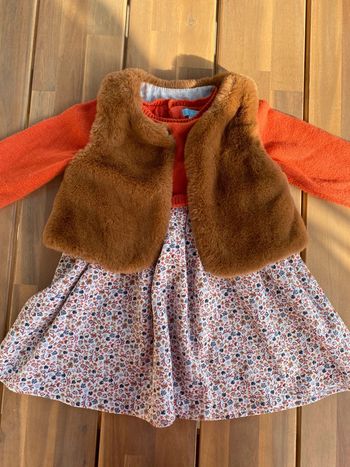 Ensemble robe et veste fourrure obaibi 18 mois