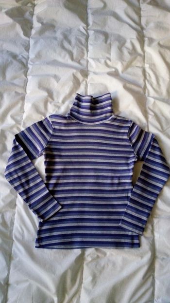 Tee-shirt Col roulé rayé bleu Kids Graffiti