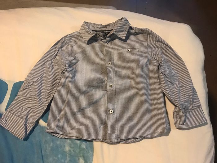 Chemise rayée bleu Kiabi 3 ans