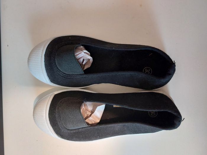 ballerine élastique noire et blanche 30