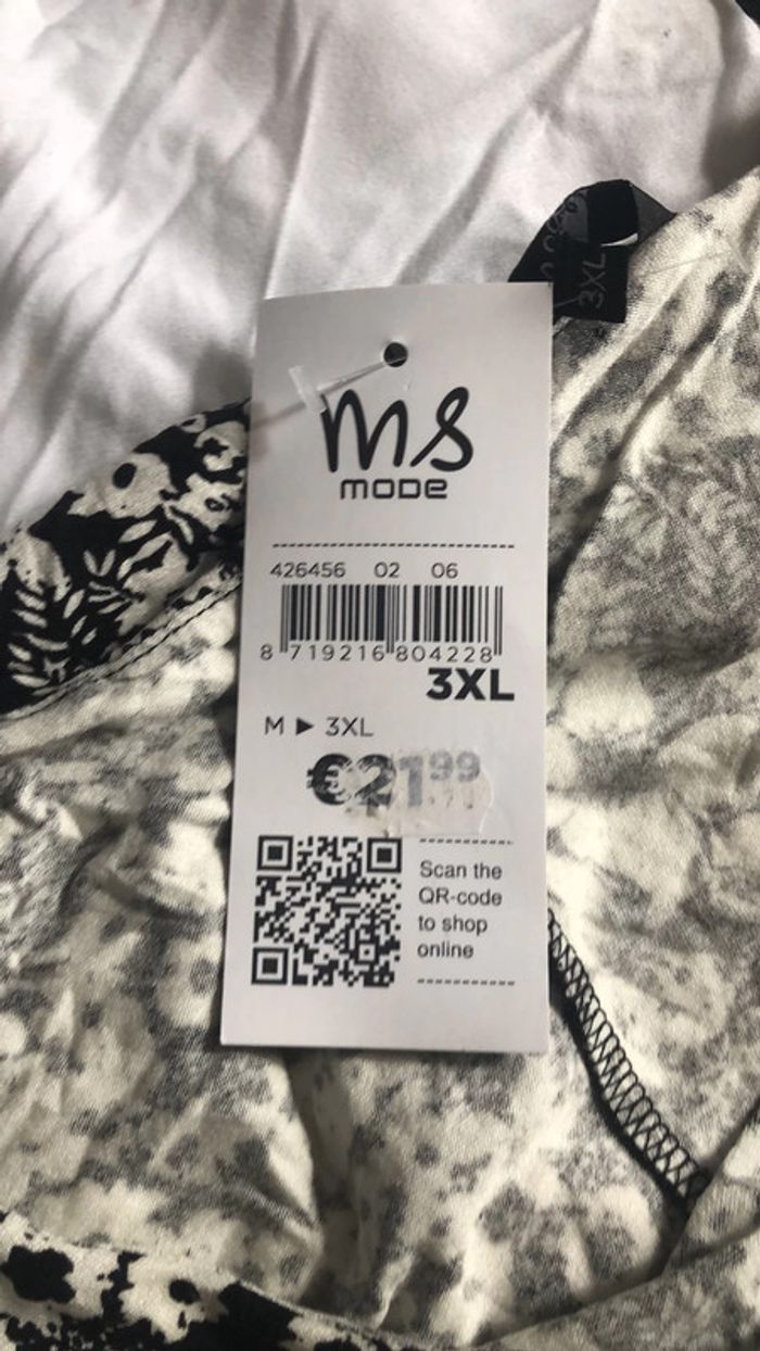 Teeshirt à bretelles noir et blanc 3XL neuf - photo numéro 4