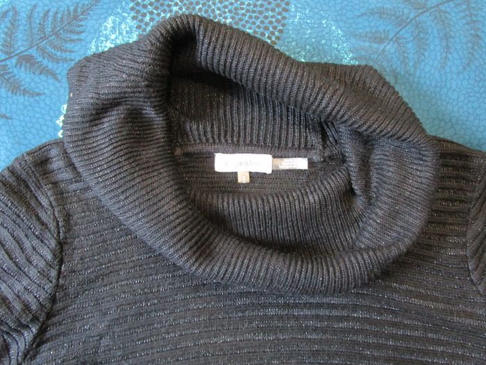 Pull Femme col roulé Clavin Klein Taille M 38 Noir (P113) - photo numéro 3