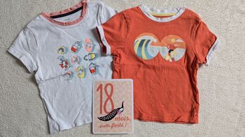 Lot 2 t-shirts 18 mois manches courtes