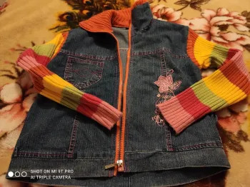 Veste jean 10 brodé colore