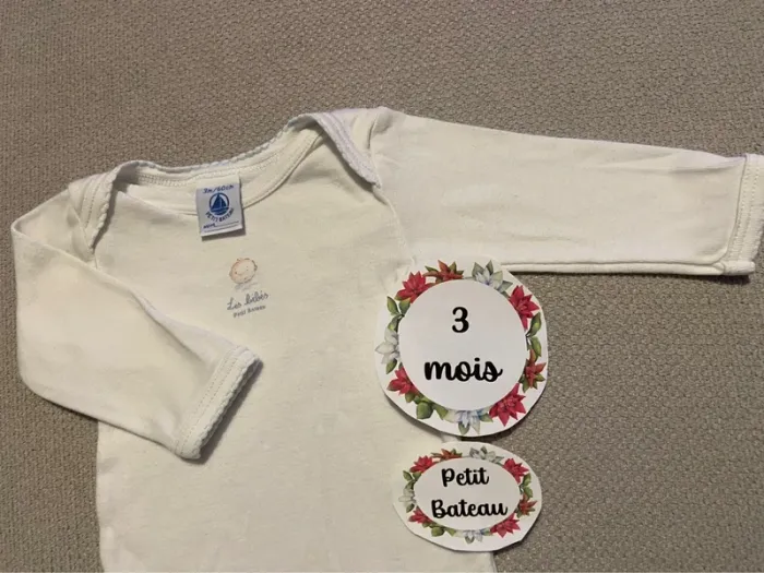 Body manches longues petit bateau 3 mois - photo numéro 3