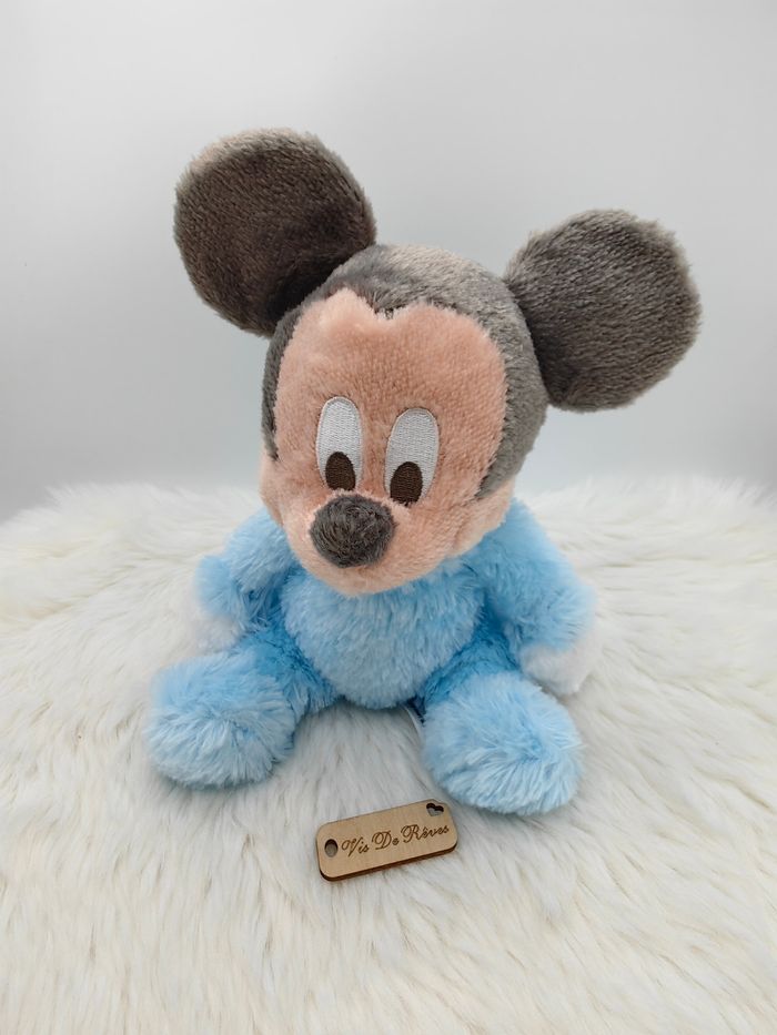 Doudou Peluche Hochet Mickey Bleu ciel Disney - photo numéro 5