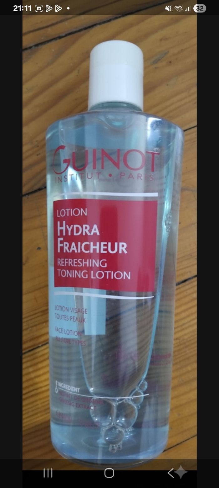 Guinot lotion hydra fraicheur toute peau 400 ml