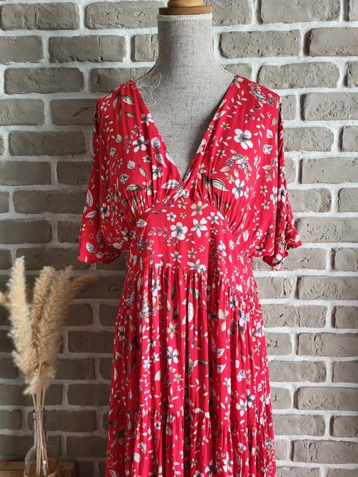 Belle robe Zara rouge à imprimé fleuri - Bohème Romantique - photo numéro 12