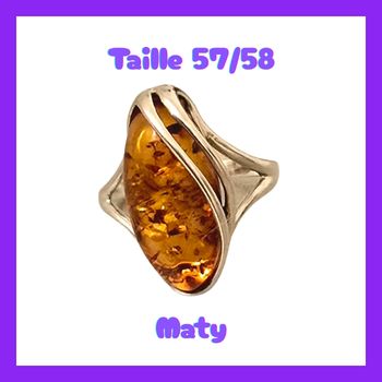 Bague Argent 925 Ambre Ovale – Maty