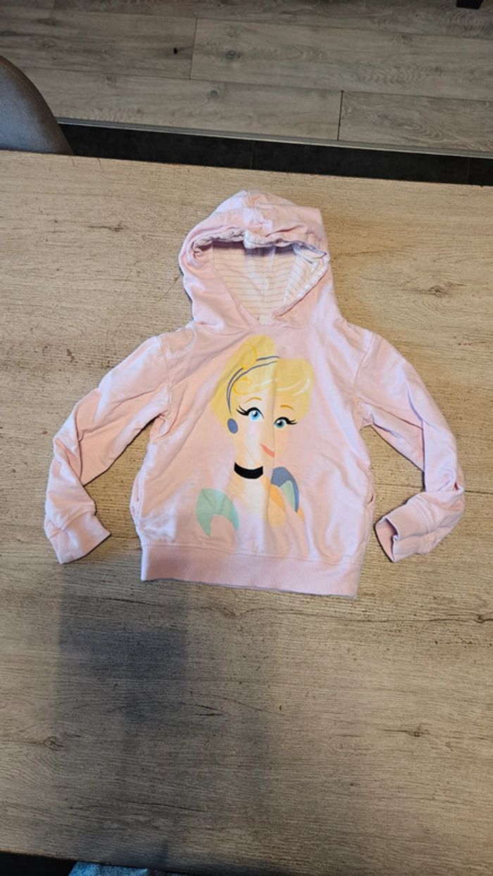 Sweat à capuche et manches longues, rose clair, Disney Princess, 5/6 ans, nickel - photo numéro 2