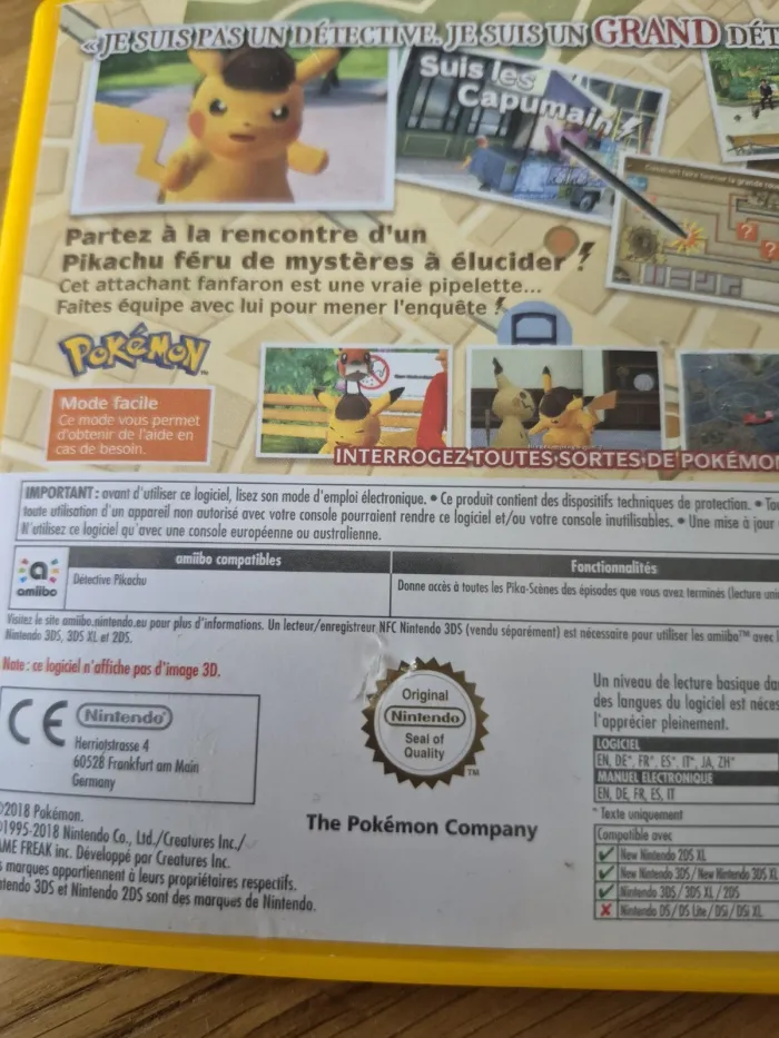 Nintendo 3DS - Pokémon Détective Pikachu - Français - Complet - photo numéro 3