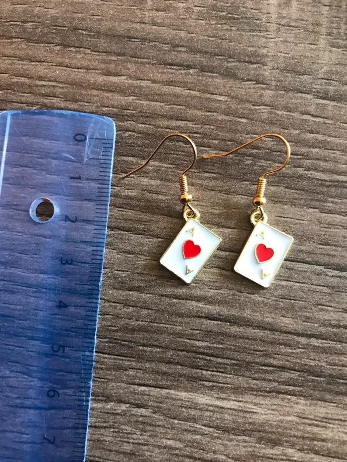Boucles d’oreilles As de coeur - photo numéro 2