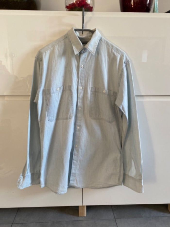 Chemise manche longue jean bleu clair