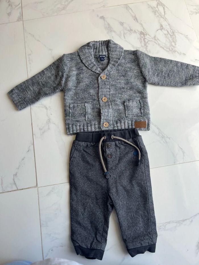 ensemble garçon gris 9 mois