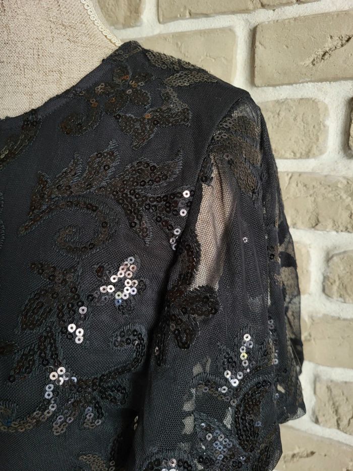 Magnifique combishort noire à sequins Etam - Neuve - photo numéro 4