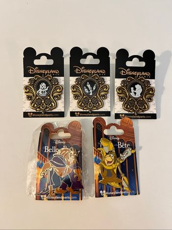 Lot 5 pin’s Disney la belle et la bête