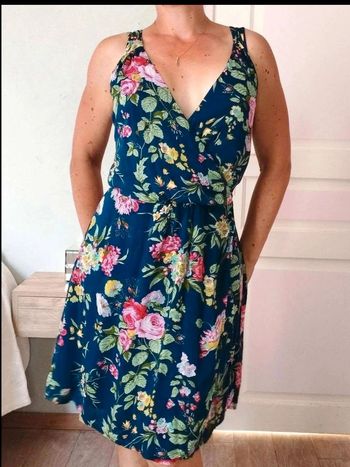 Robe Promod  - Bleue fleurie  -  38  -  Excellent état