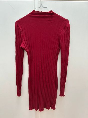 Robe courte en coton - mode tricot - bordeaux 34 XV