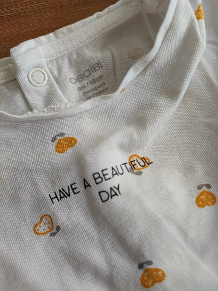 Tee-shirt blanc 6 mois - photo numéro 3