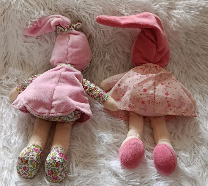 Lot de 2 doudous poupées robe rose étoiles,biche-fleuris - Corolle - photo numéro 2